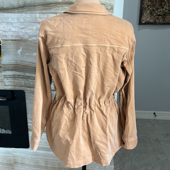 J. Jill Anorak Cinch Waist Cotton Spandex Jacket Toffee Color. Size M - Picture 6 of 9